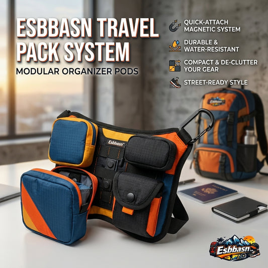 Esbbasn™ Modular Travel Pack System | Quick-Attach Magnetic Organizer Pods, Water-Resistant EDC Utility Chest Rig & Crossbody Sling Bag for Travel, Hiking, and Urban Streetwear